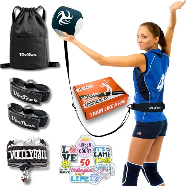 Best Volleyball Training Equipment - Great Solo Serve & Spike Trainer for Beginners & Pro, Perfect Volleyball Gift