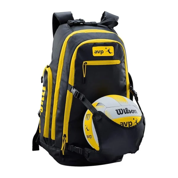 Wilson AVP Best Beach Volleyball Backpack - Black/Yellow