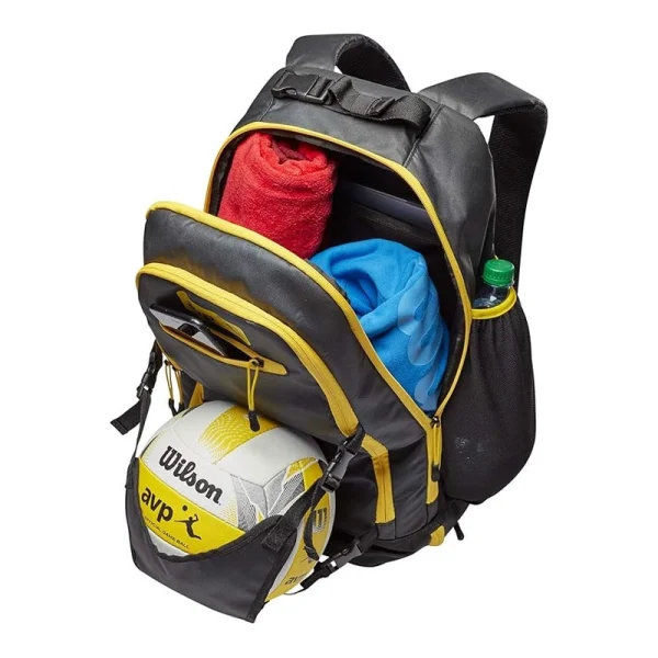 Wilson AVP Best Beach Volleyball Backpack - Black/Yellow - Image 2