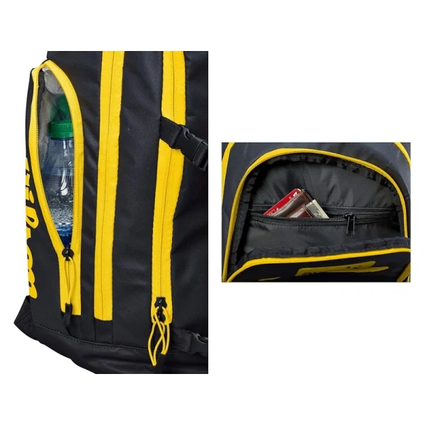 Wilson AVP Best Beach Volleyball Backpack - Black/Yellow - Image 3