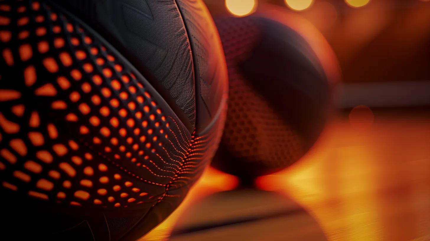 a dynamic close-up of a pair of advanced adult volleyball knee pads, showcasing their durable materials and sleek ergonomic design against a vibrant sports setting, illuminated by soft, focused lighting that emphasizes their protective features.