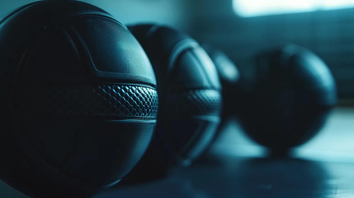 a focused close-up of pristine volleyball knee pads displayed on a clean surface, illuminated by soft, natural light, emphasizing their sleek design and durability, capturing the essence of athlete preparedness and equipment care.