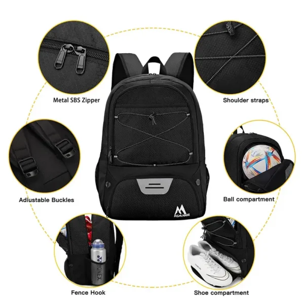 Soccer Bag Volleyball Backpack - Volleyball& Basketball,with Ball Compartment and Training Package - Image 2